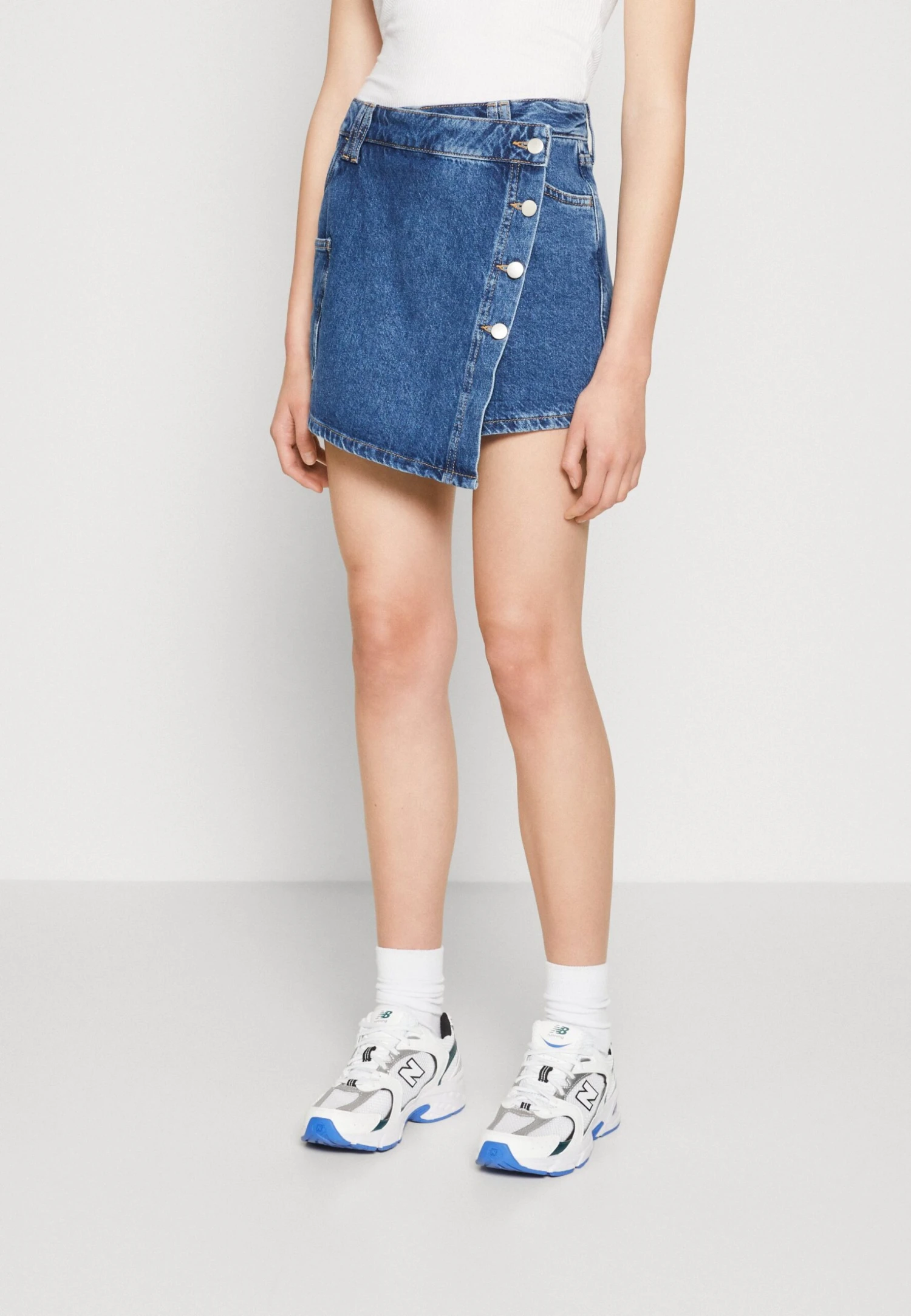Even&Odd Minifalda - Blue Denim