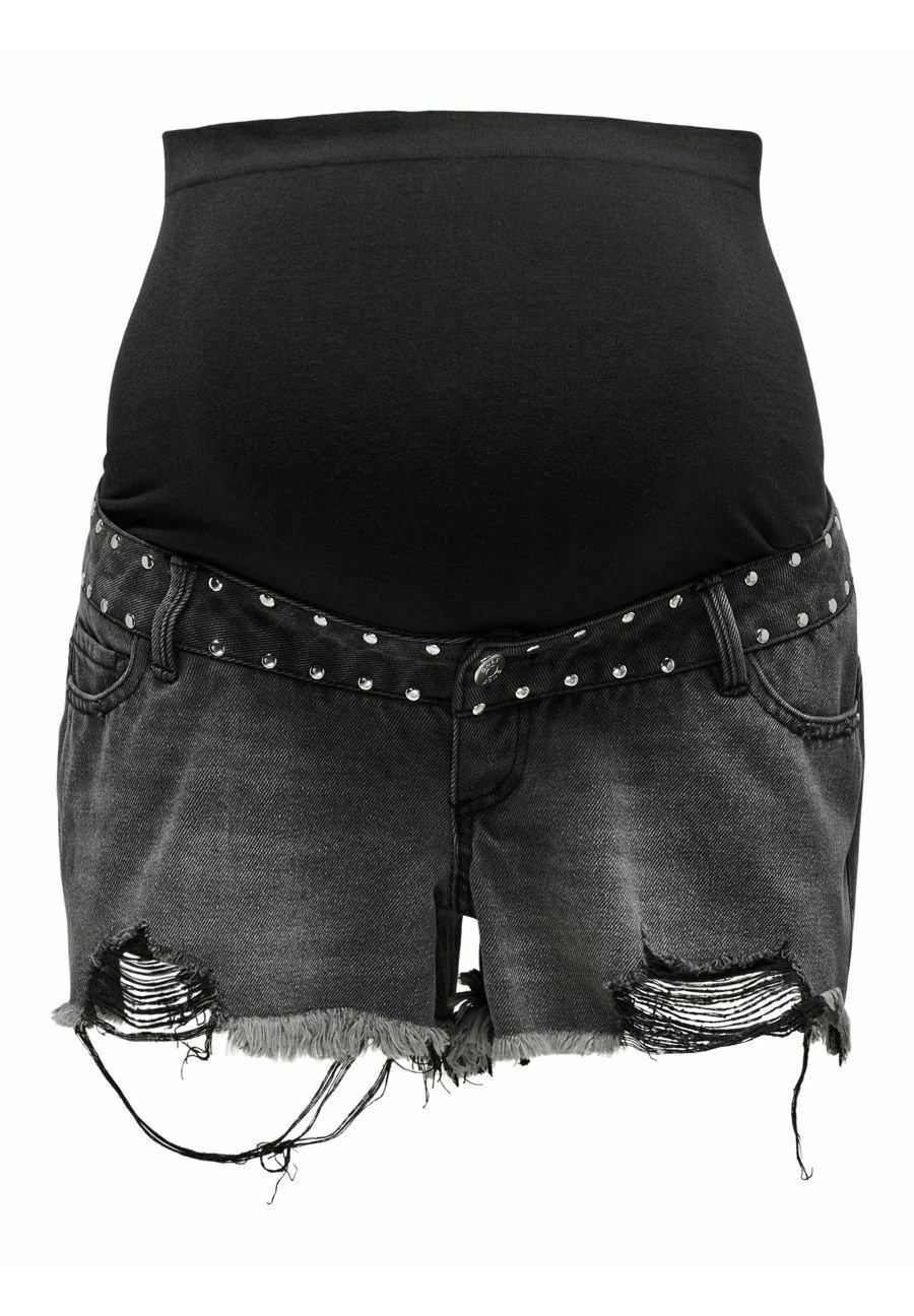 ONLY MATERNITY High Waist - Shorts Vaqueros - Black Denim - Imagen 5