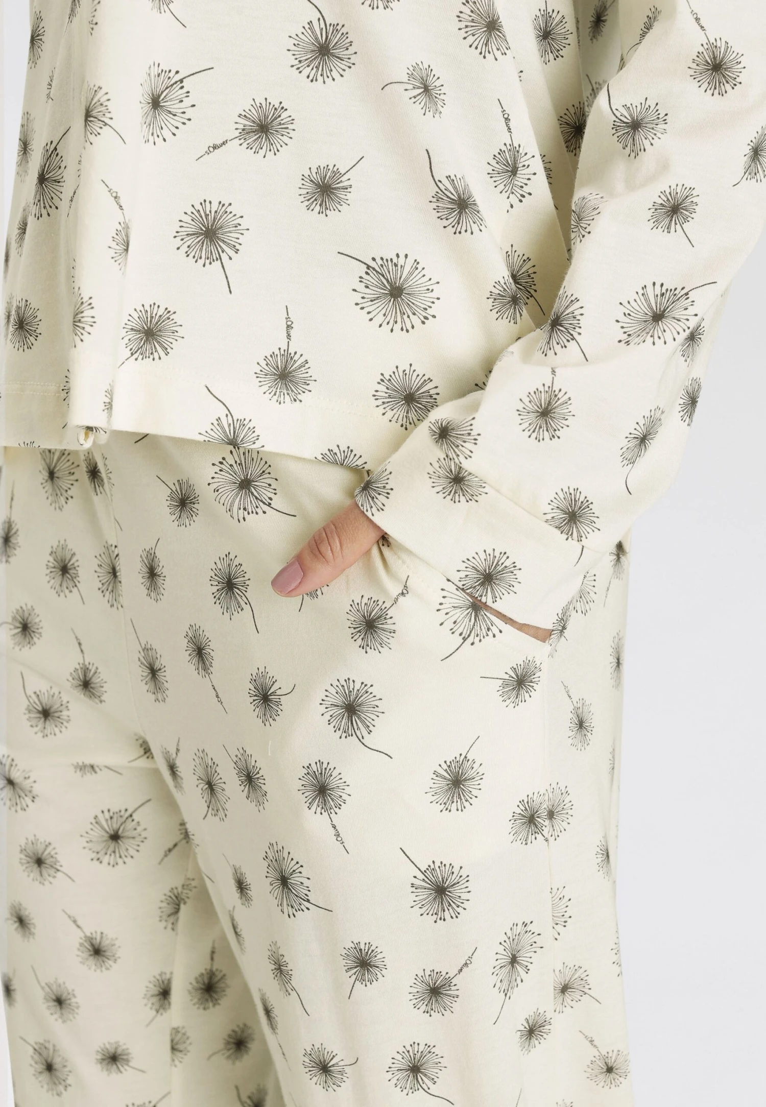 S.Oliver Pijama - Ecru Gemustert - Imagen 4