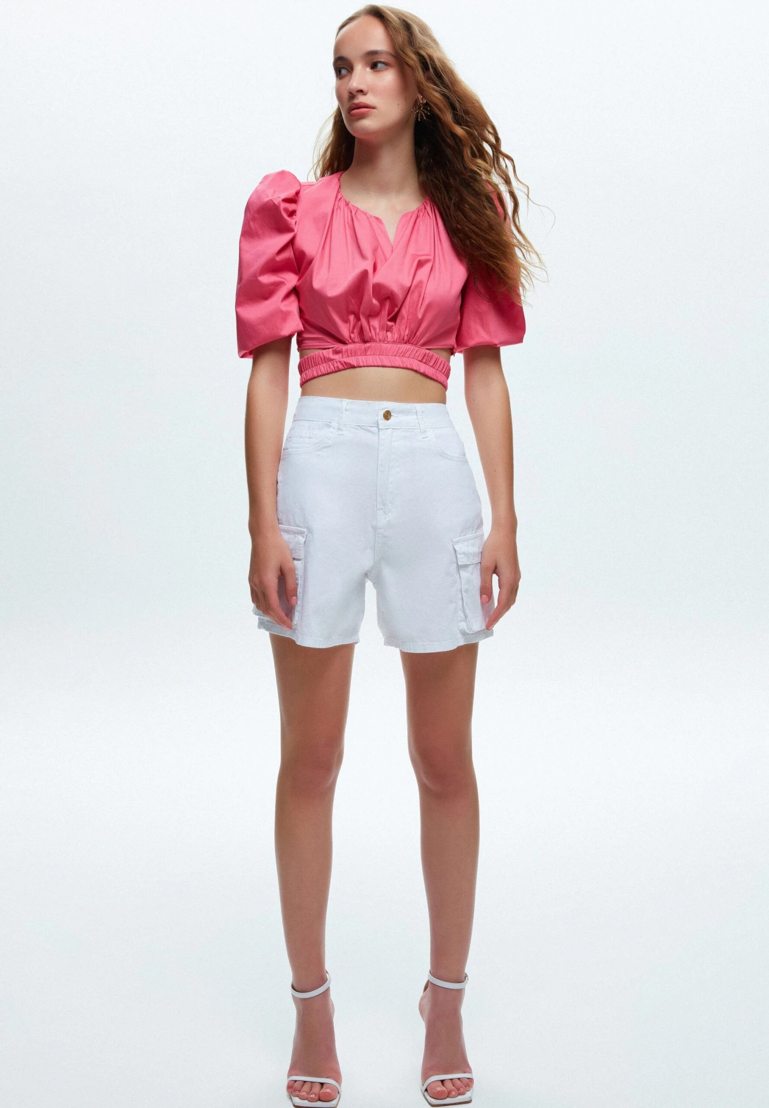 Elastic Waist Crop - Blusa - Pink - Imagen 2