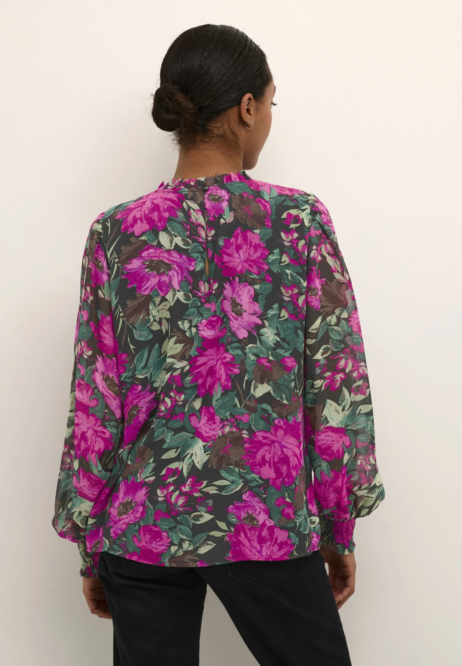Kaffe Willa - Blusa - Fuchsia Flower Print - Imagen 3