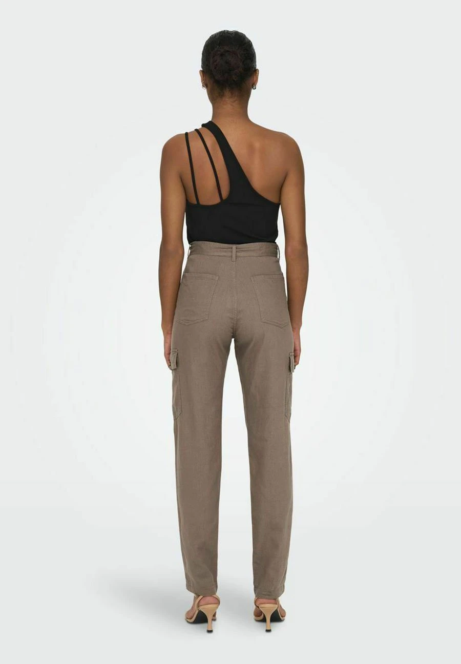 ONLY High Waist - Pantalones Cargo - Brown Lentil - Imagen 3