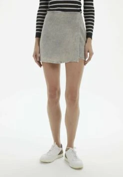 Corrosive Effect Dyed Pareo- Shorts - Grey