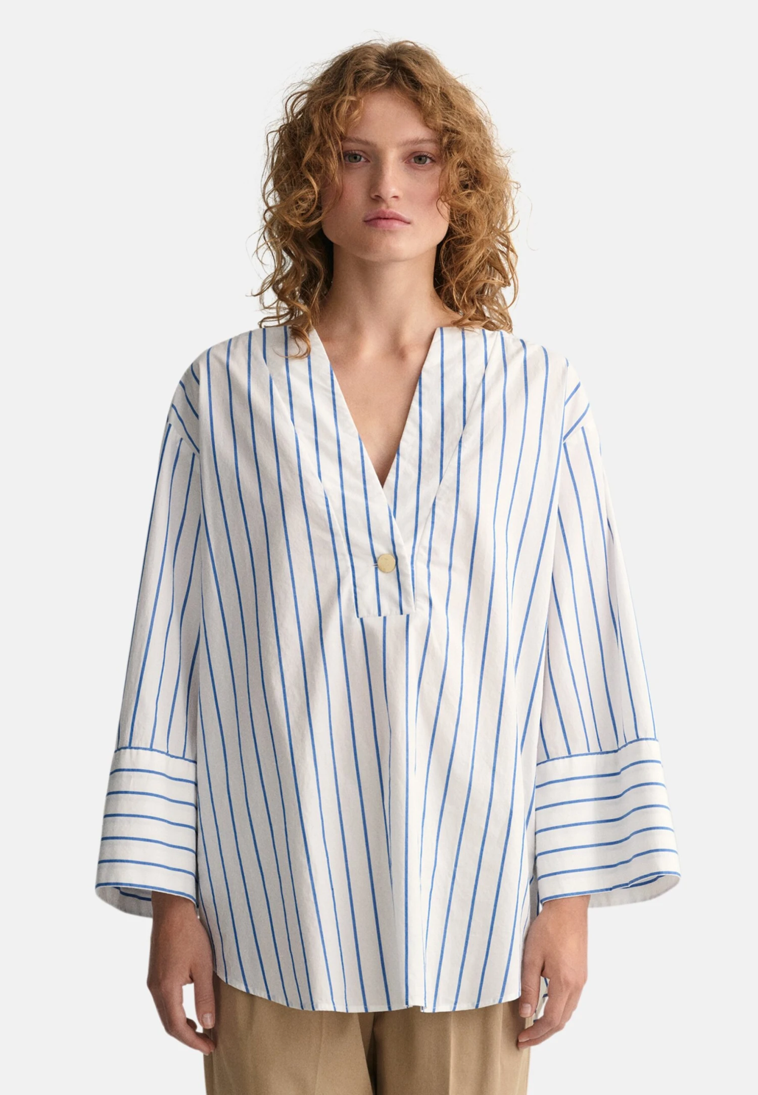 Gant Popover Striped - Blusa - White