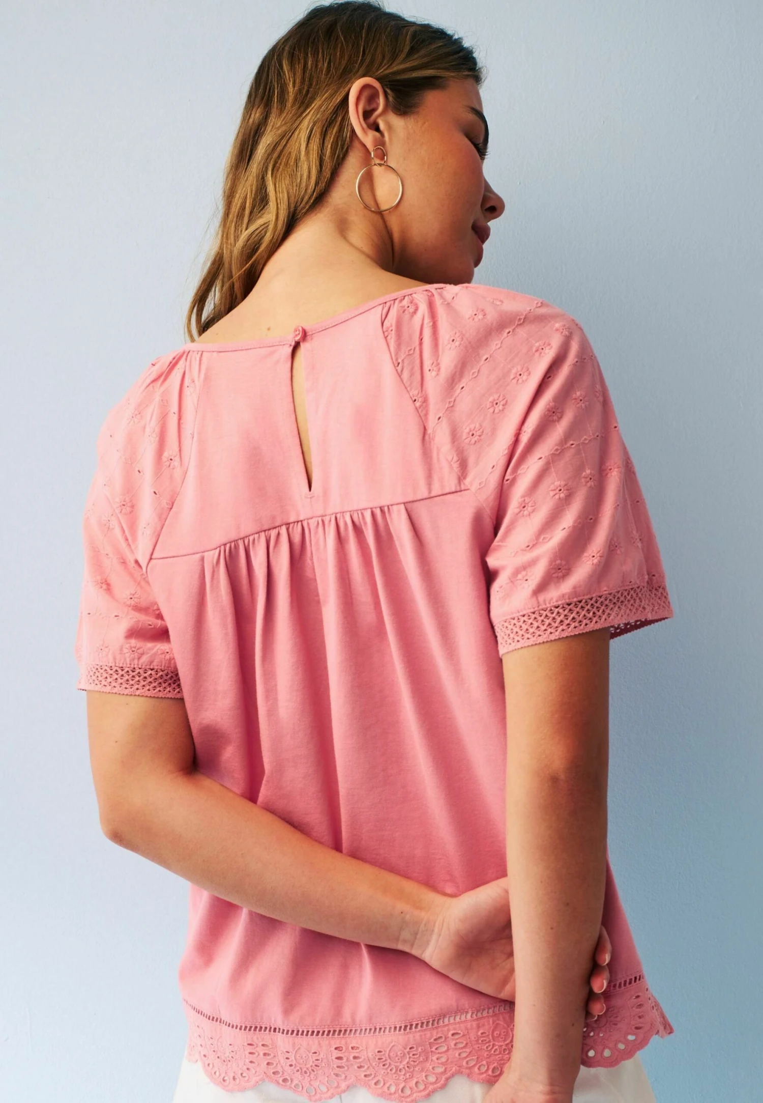 Next Short Sleeve Broderie Petite - Blusa - Blush Pink - Imagen 2