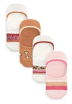 Next Heart Cushion Invisible 4 Pack - Calcetines - Pink/Black