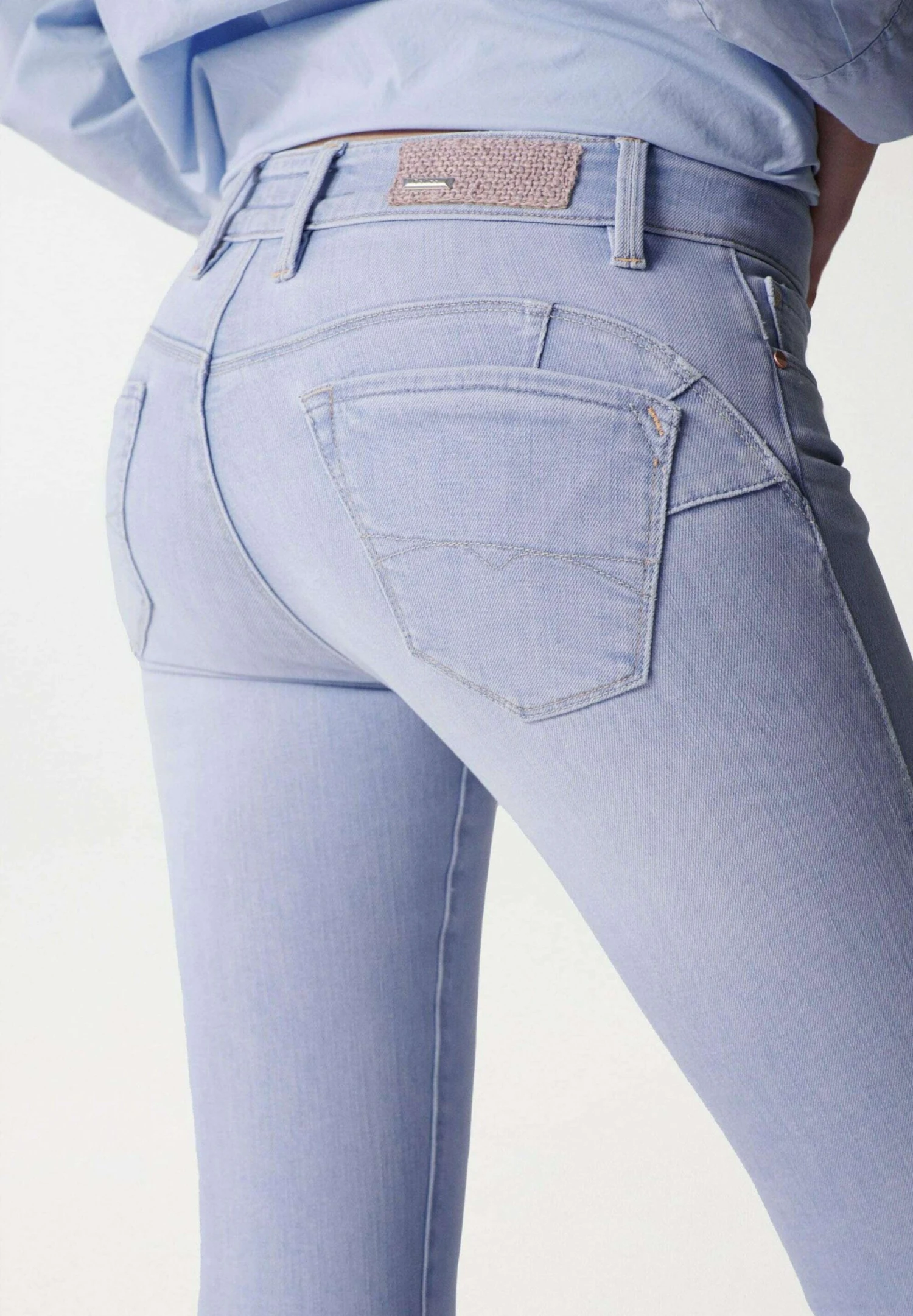 Push Up Cropped- Vaqueros Pitillo - Blue - Imagen 6