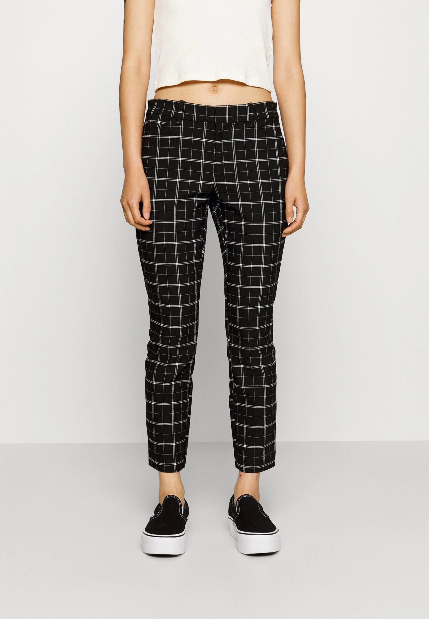 Skinny Ankle Bistretch Plaid - Pantalones - Black Plaid