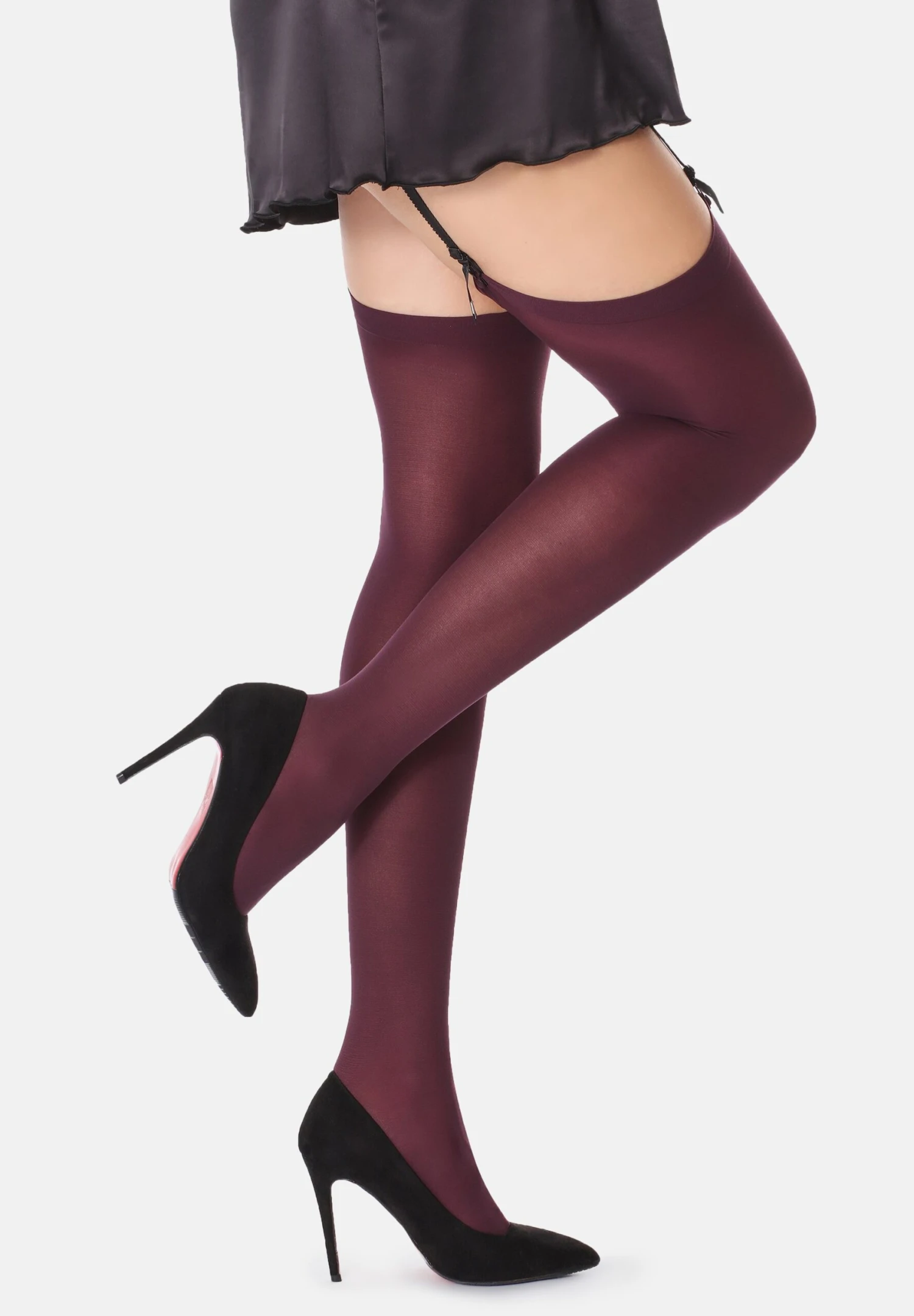 Blv Fi Pack Of 2 - Calcetines Por Encima De La Rodilla - Black/Bordeaux - Imagen 3