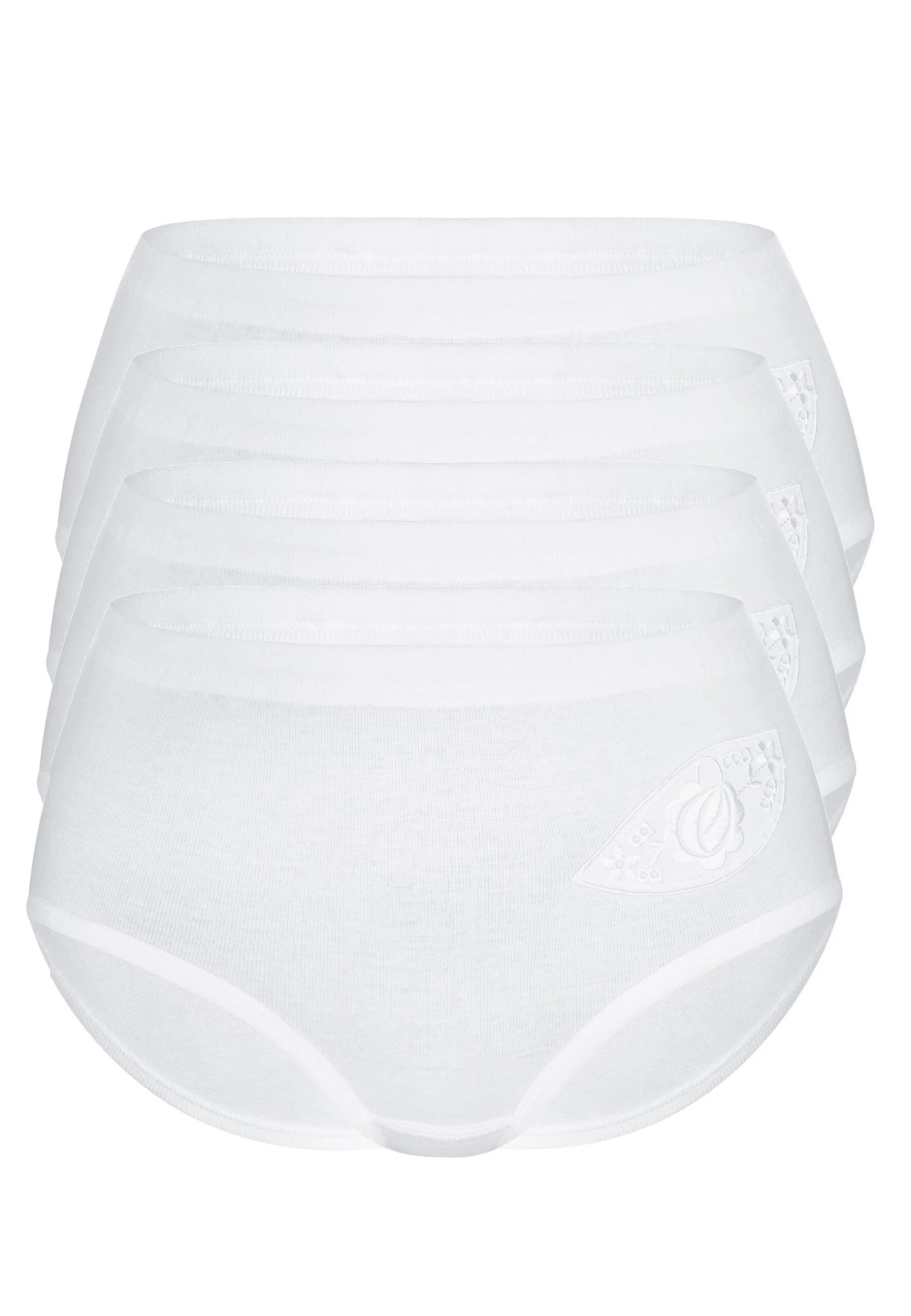 Girdle Fine Rib Embroidery 4Pack - Culotte - White - Imagen 5
