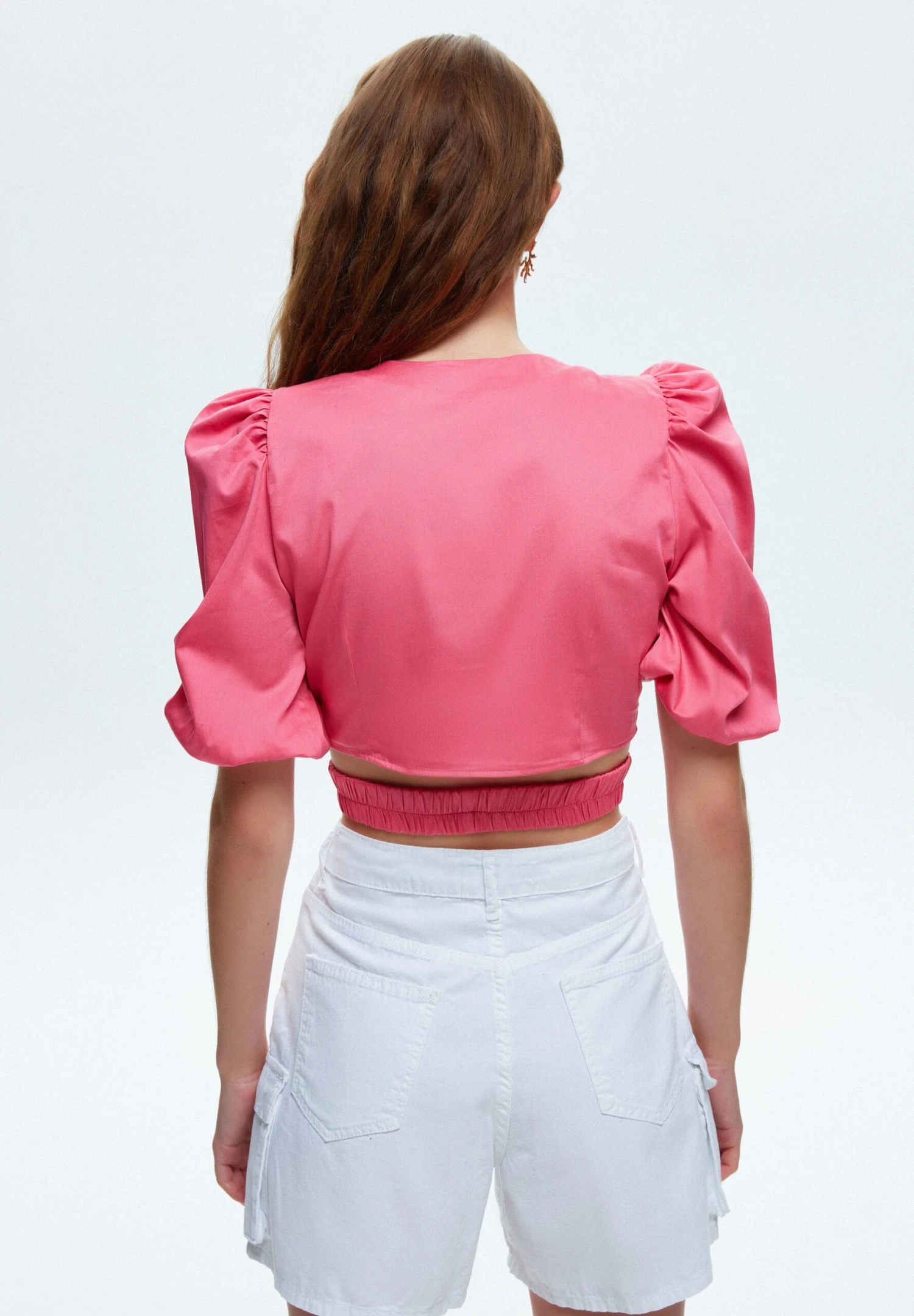 Elastic Waist Crop - Blusa - Pink - Imagen 3