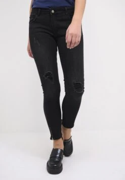 Vaqueros Slim Fit - Black Damage Wash