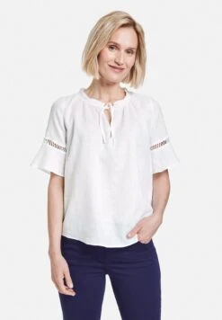 Gerry Weber Kurzarm Halbarm AusMit Trompetenä - Blusa - Weiß Weiß