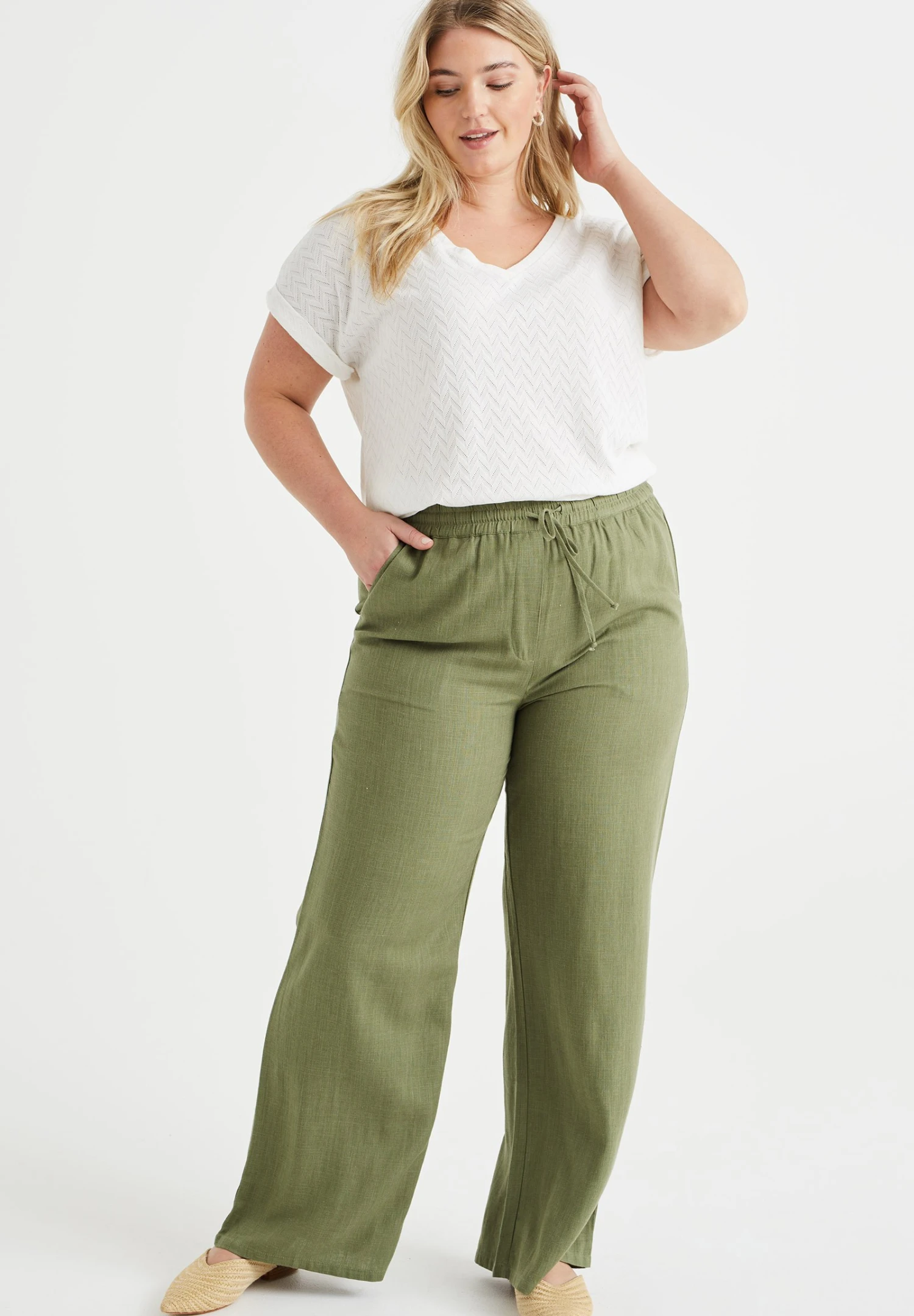 WE FASHION Curve - Pantalones - Green - Imagen 2