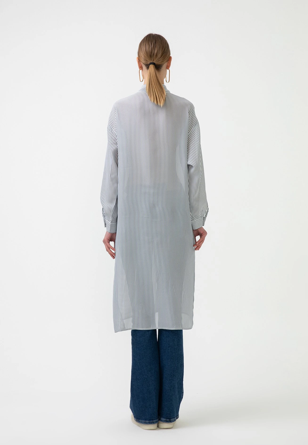 Striped Tunic With Slit - Túnica - Dark Blue - Imagen 2