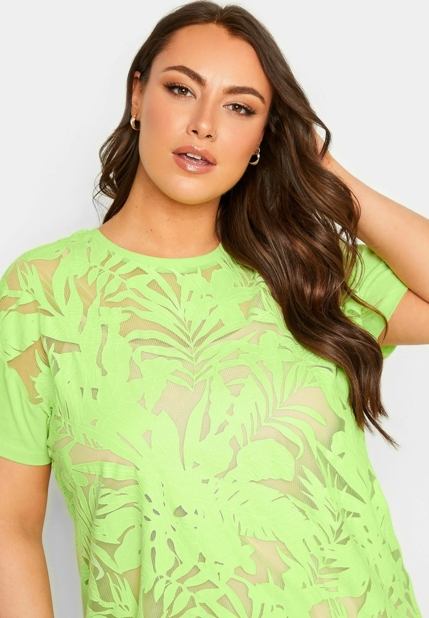 Floral Mesh Panel- Blusa - Lime - Imagen 4