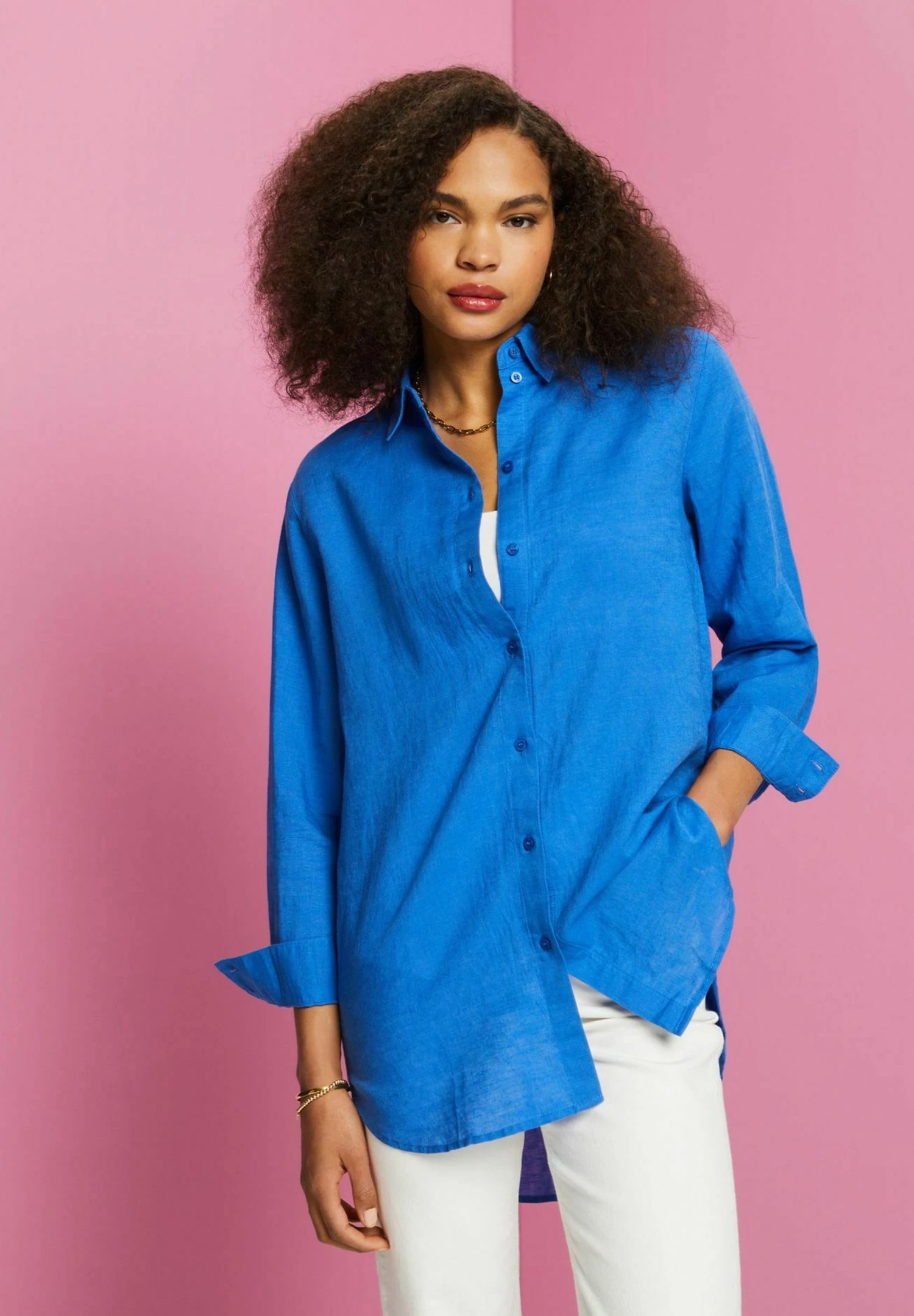 ESPRIT Camisa - Bright Blue - Imagen 4