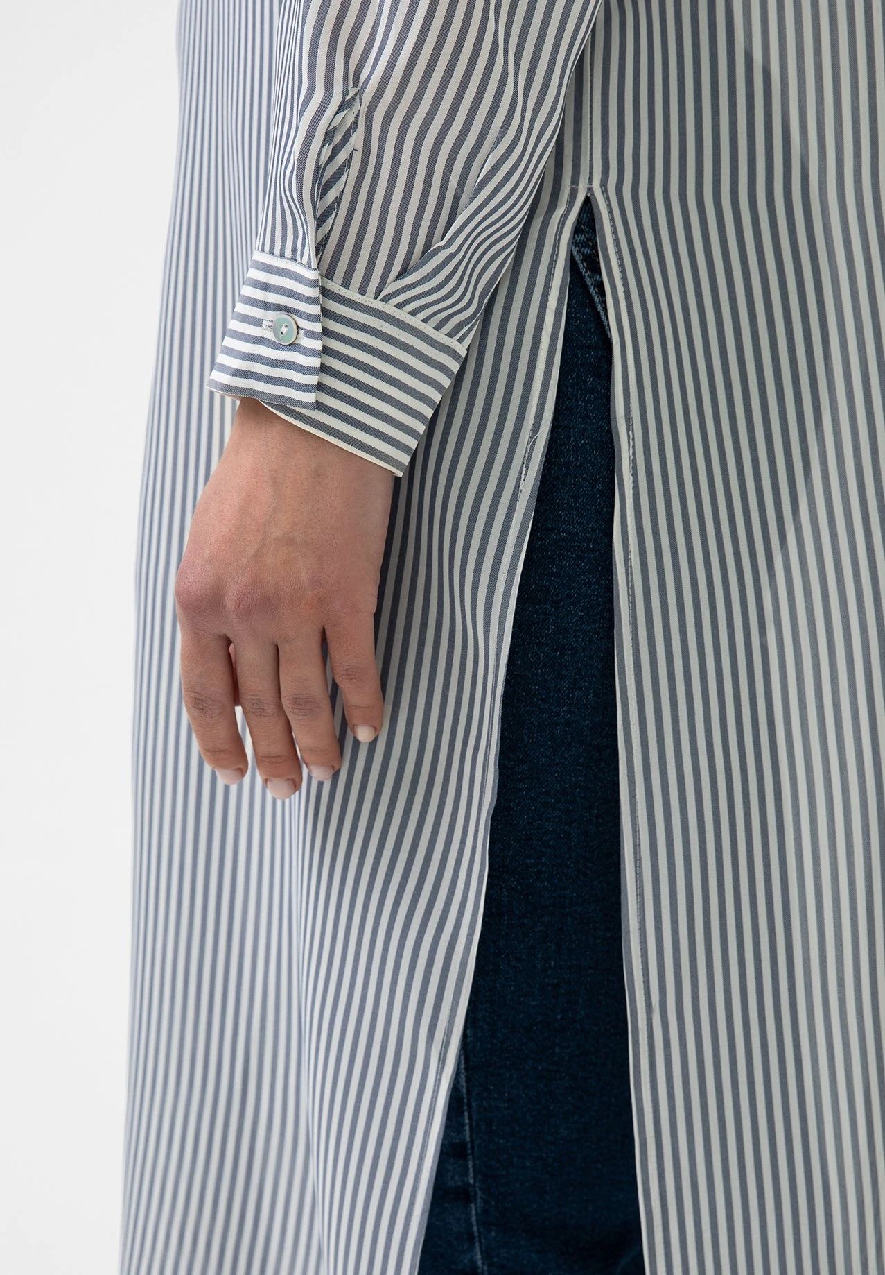 Striped Tunic With Slit - Túnica - Dark Blue - Imagen 5