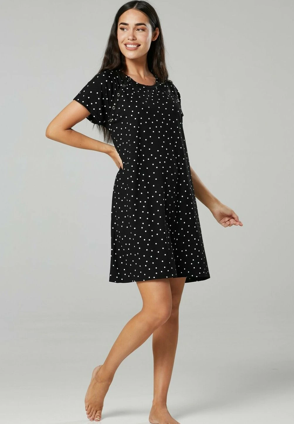 Happy Mama Camisón - Black With Dots - Imagen 2