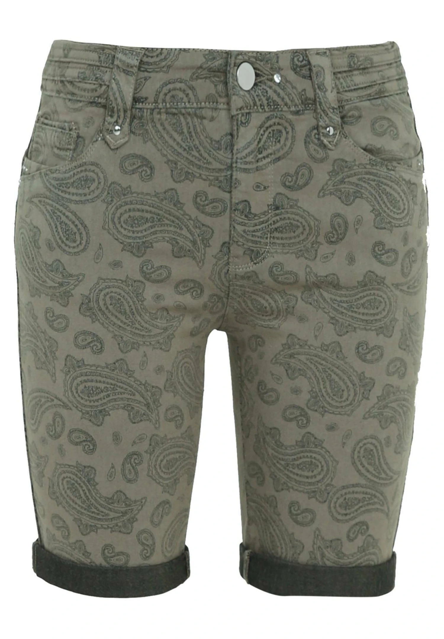 Avec Imprimé Et Poches - Shorts Vaqueros - Khaki - Imagen 8