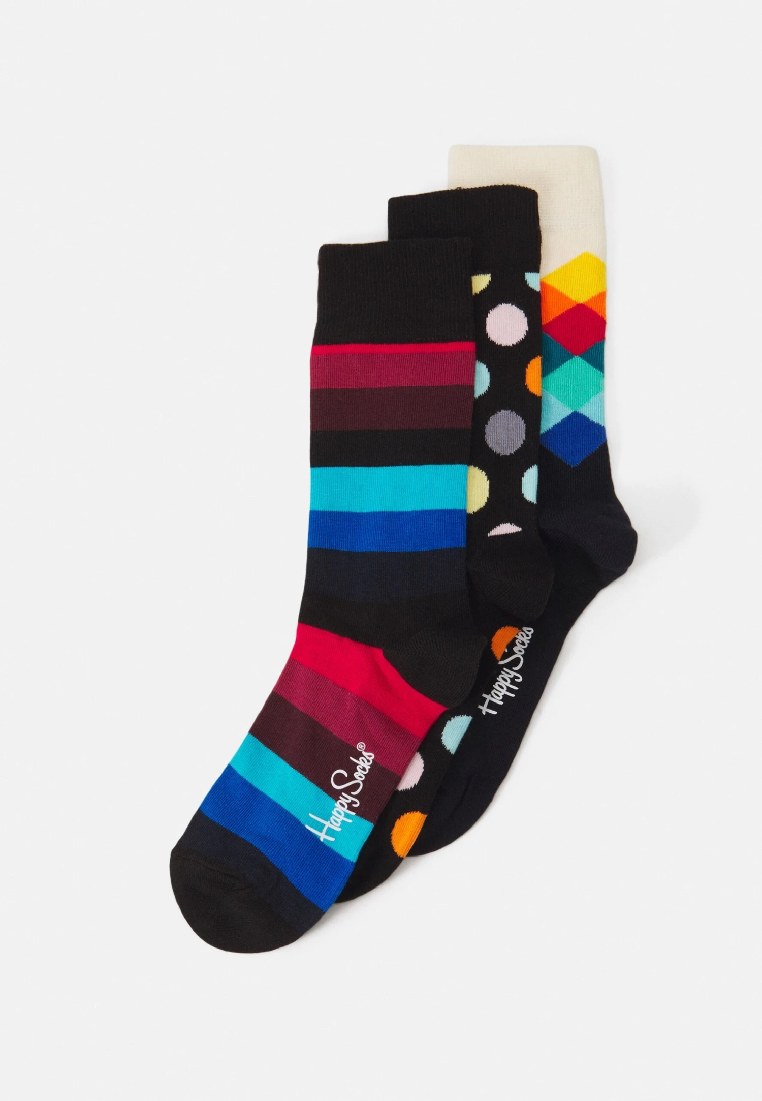 Happy Socks Big Dot And Faded Diamond And Stripe Unisex 3 Pack - Calcetines - Multi