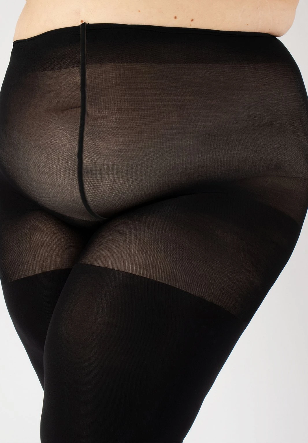 Plus Size Footless Tights - 100 Den - Medias - Black - Imagen 2