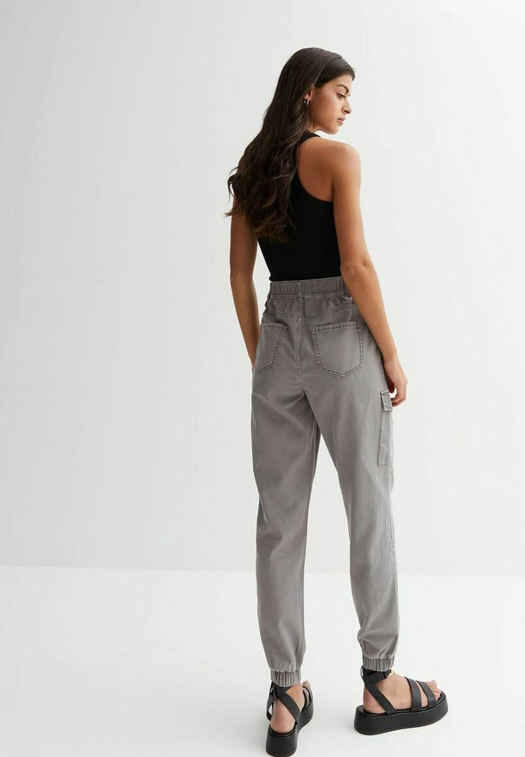 New Look Cuffed- Pantalones Cargo - Dark Grey - Imagen 2
