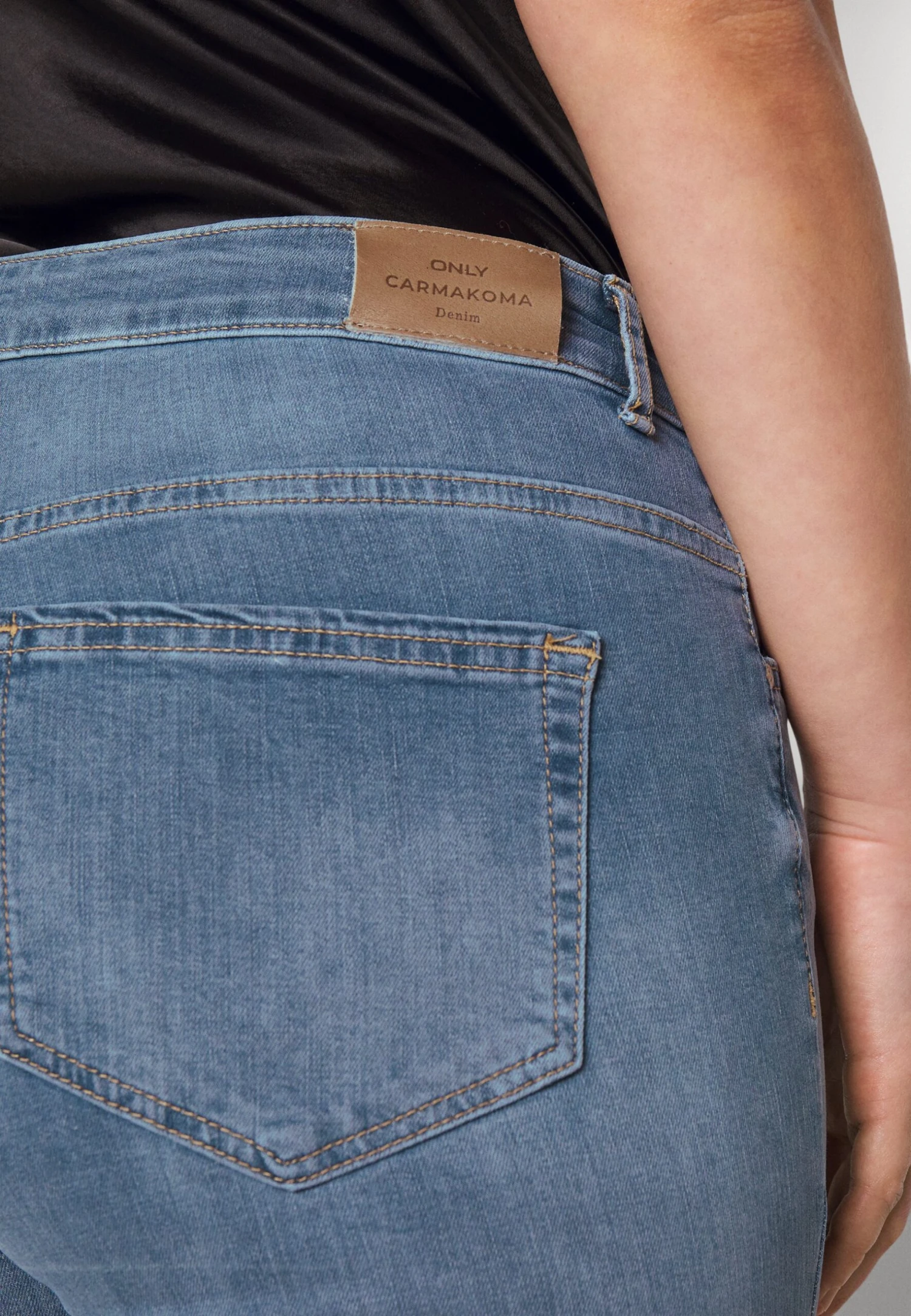 ONLY CARMAKOMA Carwilly Slit- Vaqueros A Campana - Special Blue Grey Denim - Imagen 5