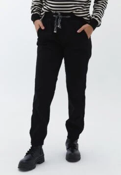 Mit Engen Beinabschlüssen - Pantalones - Black
