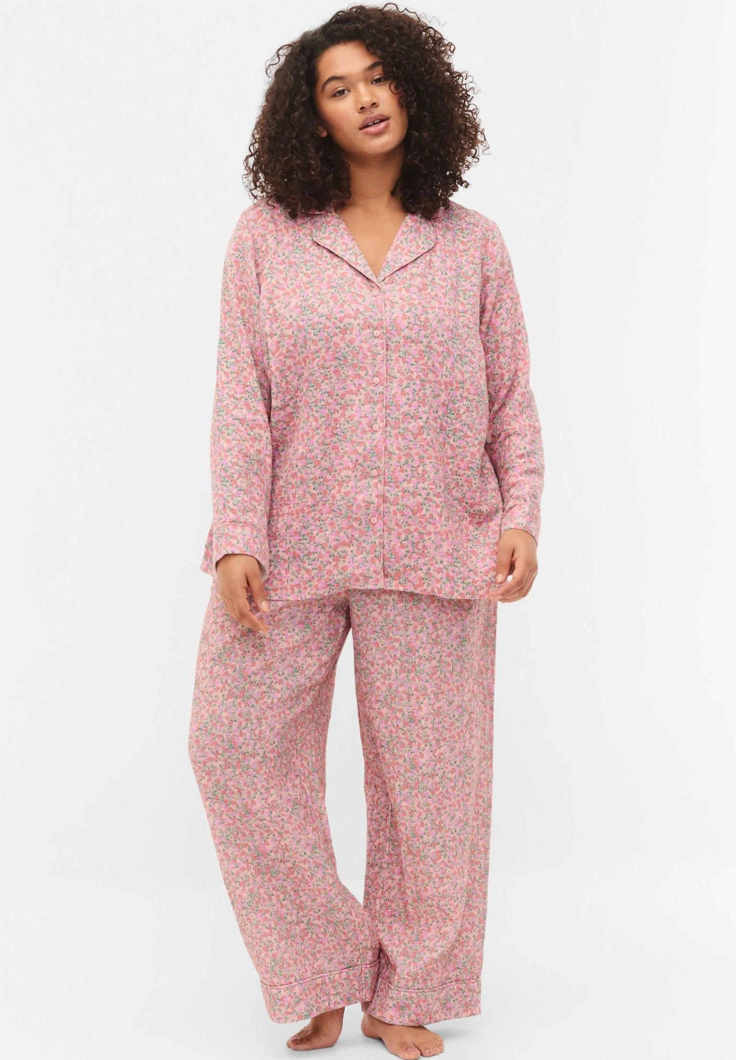 Zizzi Mit Blumenmuster - Camiseta De Pijama - Powder Pink - Imagen 2