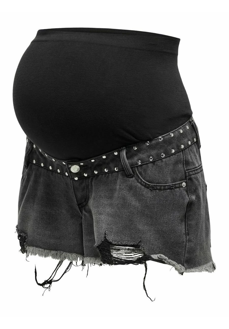 ONLY MATERNITY High Waist - Shorts Vaqueros - Black Denim - Imagen 7