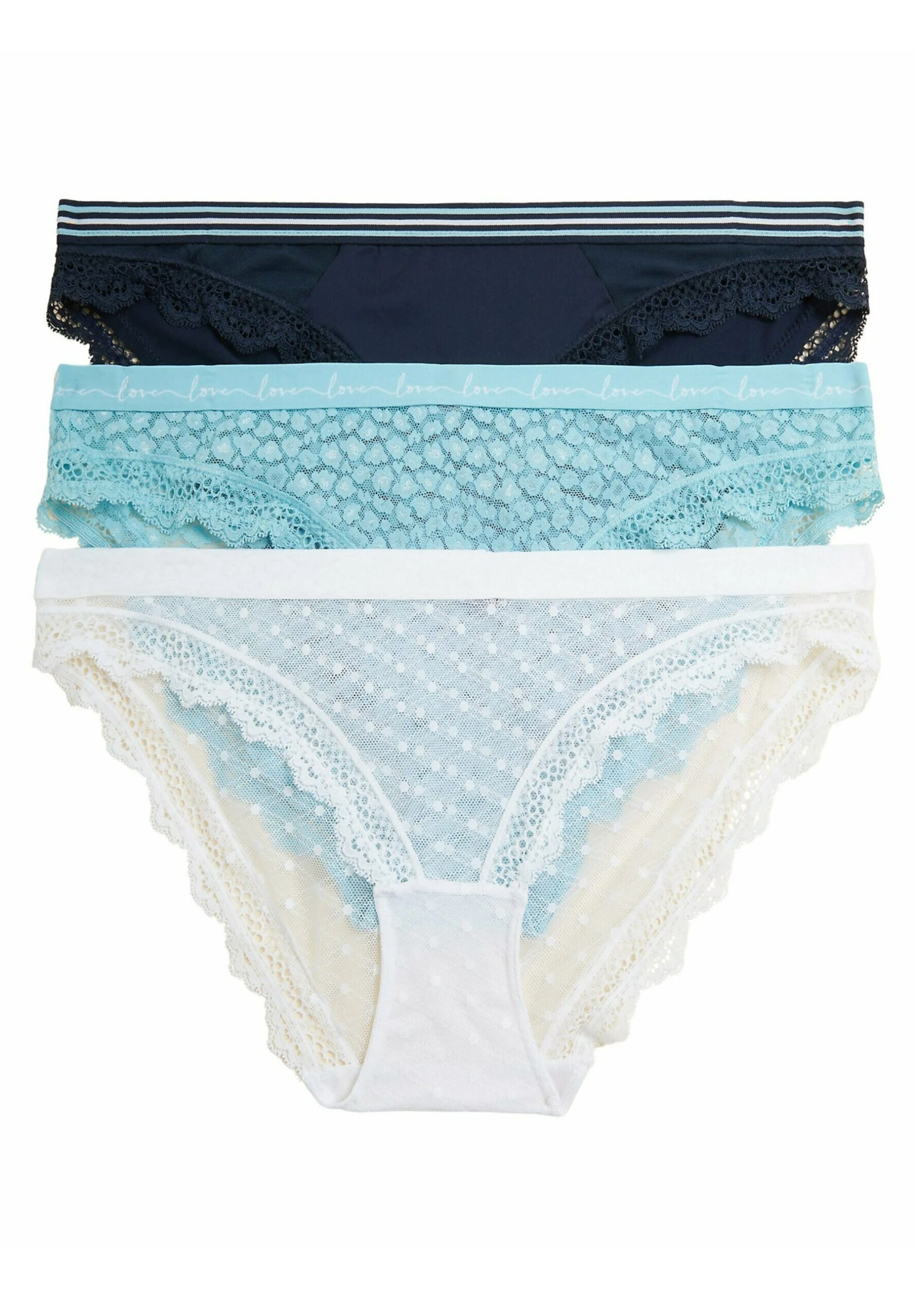 Marks & Spencer 3Pk Lace & Mesh - Braguitas - Turquoise Mix - Imagen 7