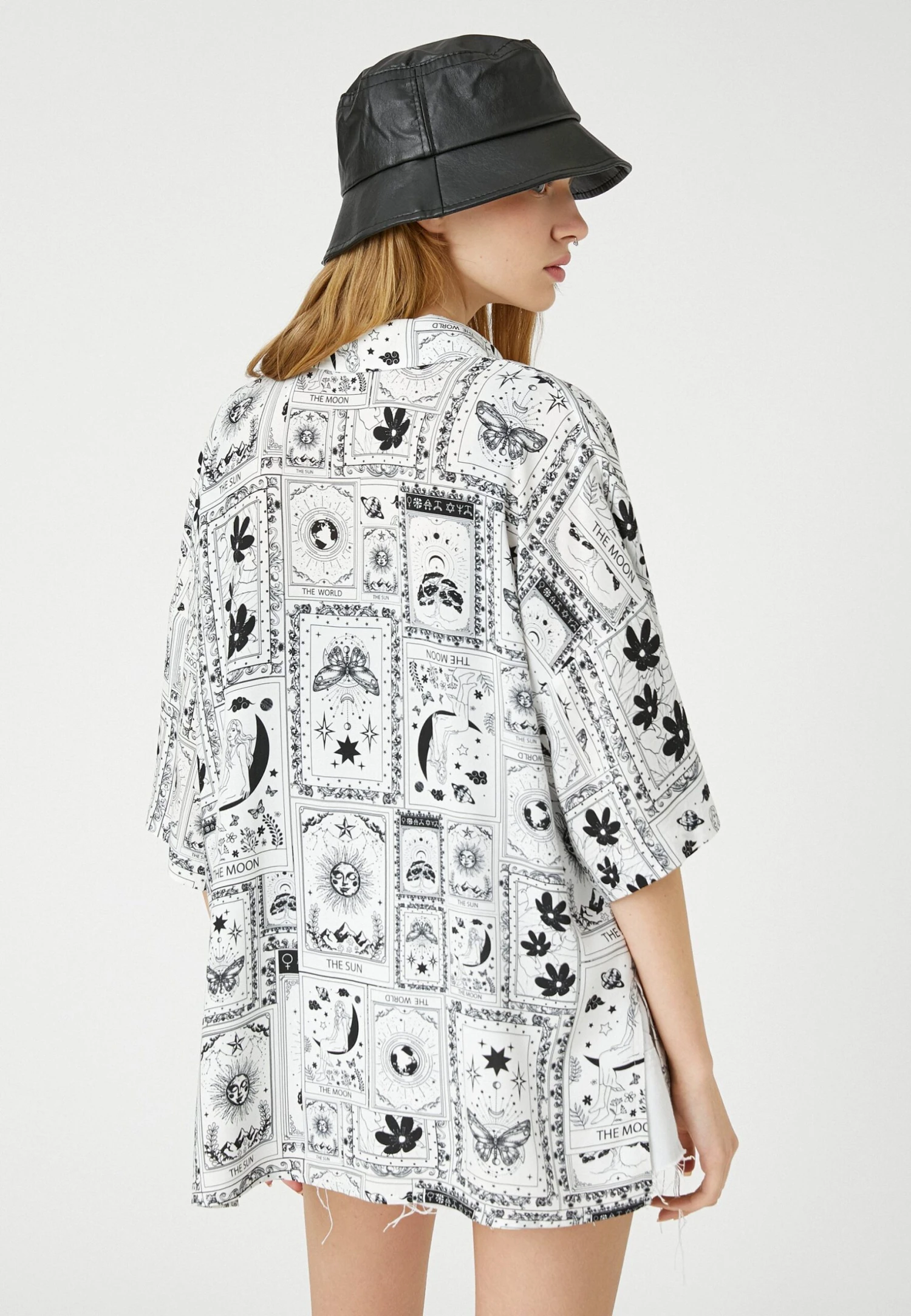 Koton Short Sleeve Relax Fit Printed - Camisa - Ecru - Imagen 3