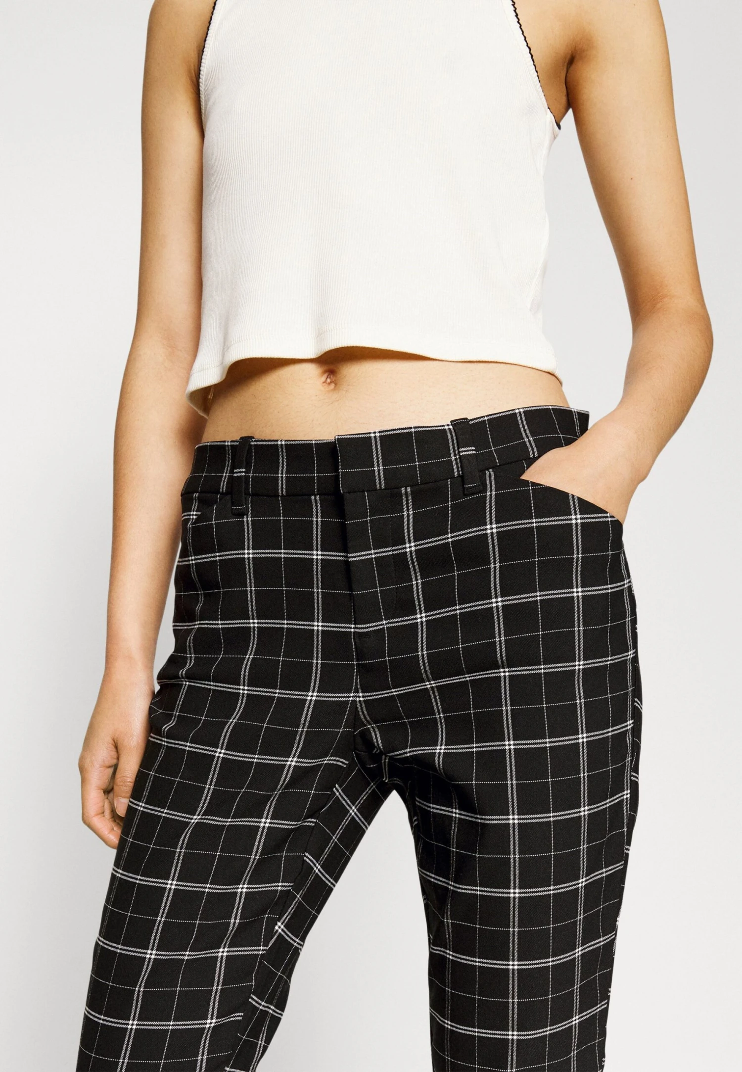 Skinny Ankle Bistretch Plaid - Pantalones - Black Plaid - Imagen 5
