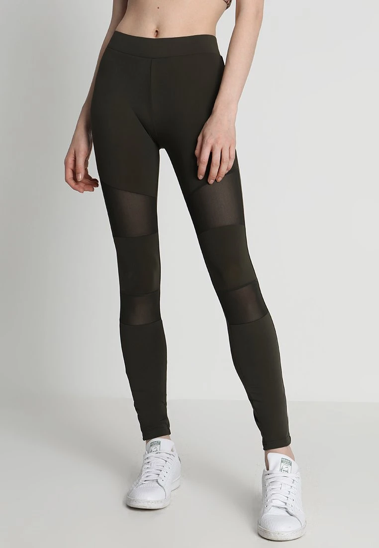 URBAN CLASSICS Ladies Tech Mesh Leggings - Leggings - Darkolive
