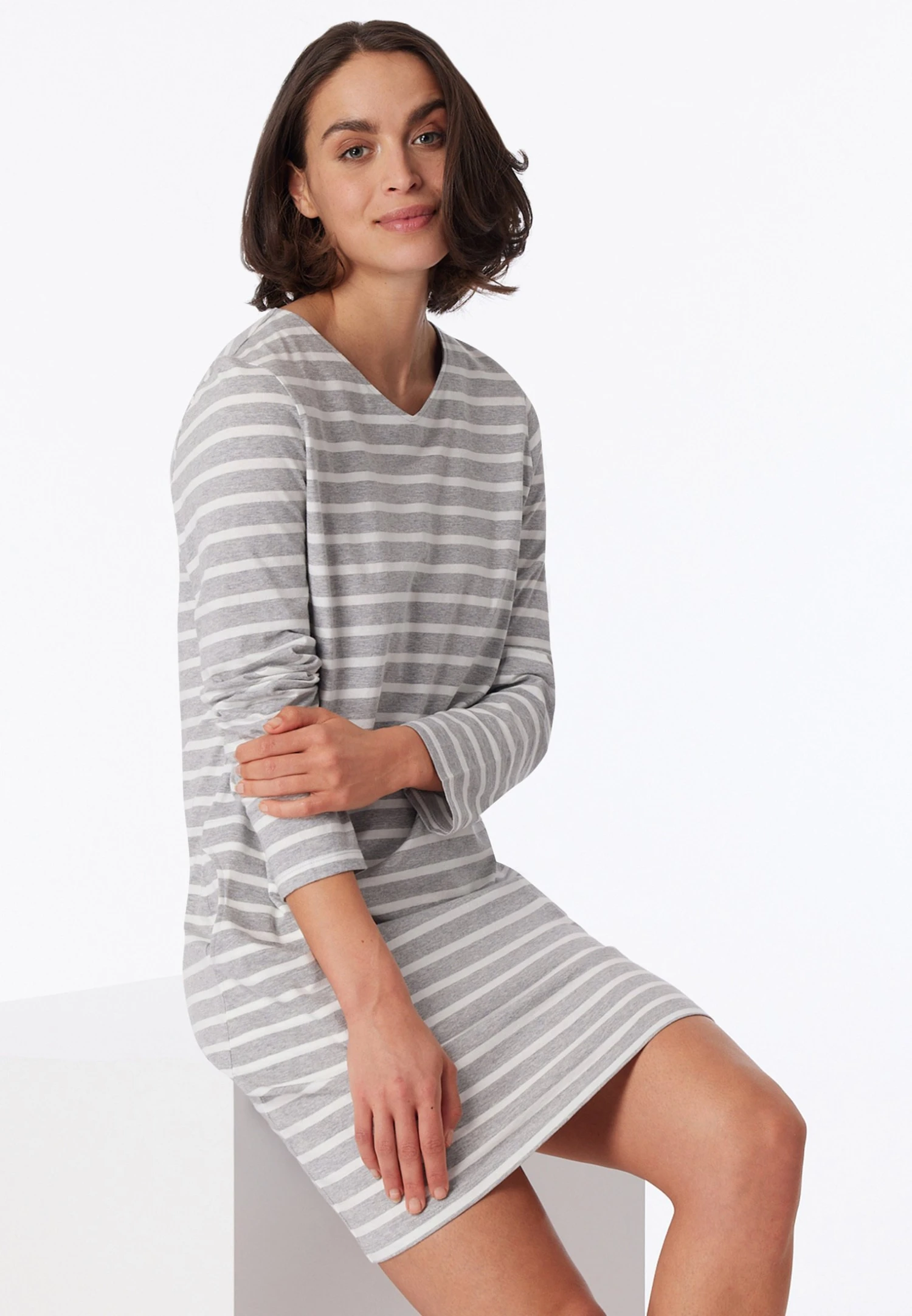 Schiesser Casual Essentials - Camisón - Grau Mel - Imagen 3