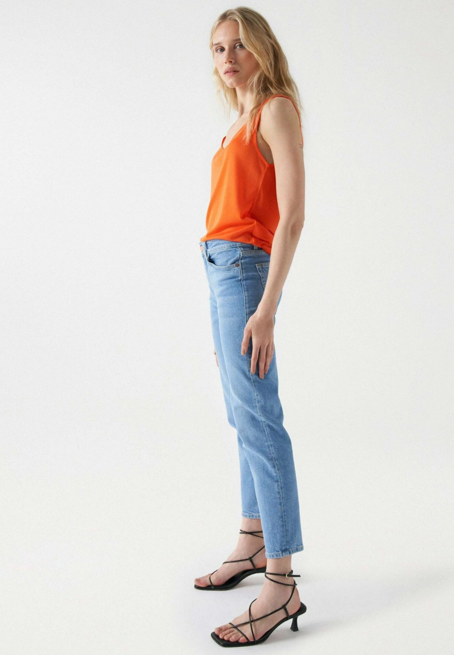 Cropped - Vaqueros Slim Fit - Blue - Imagen 5