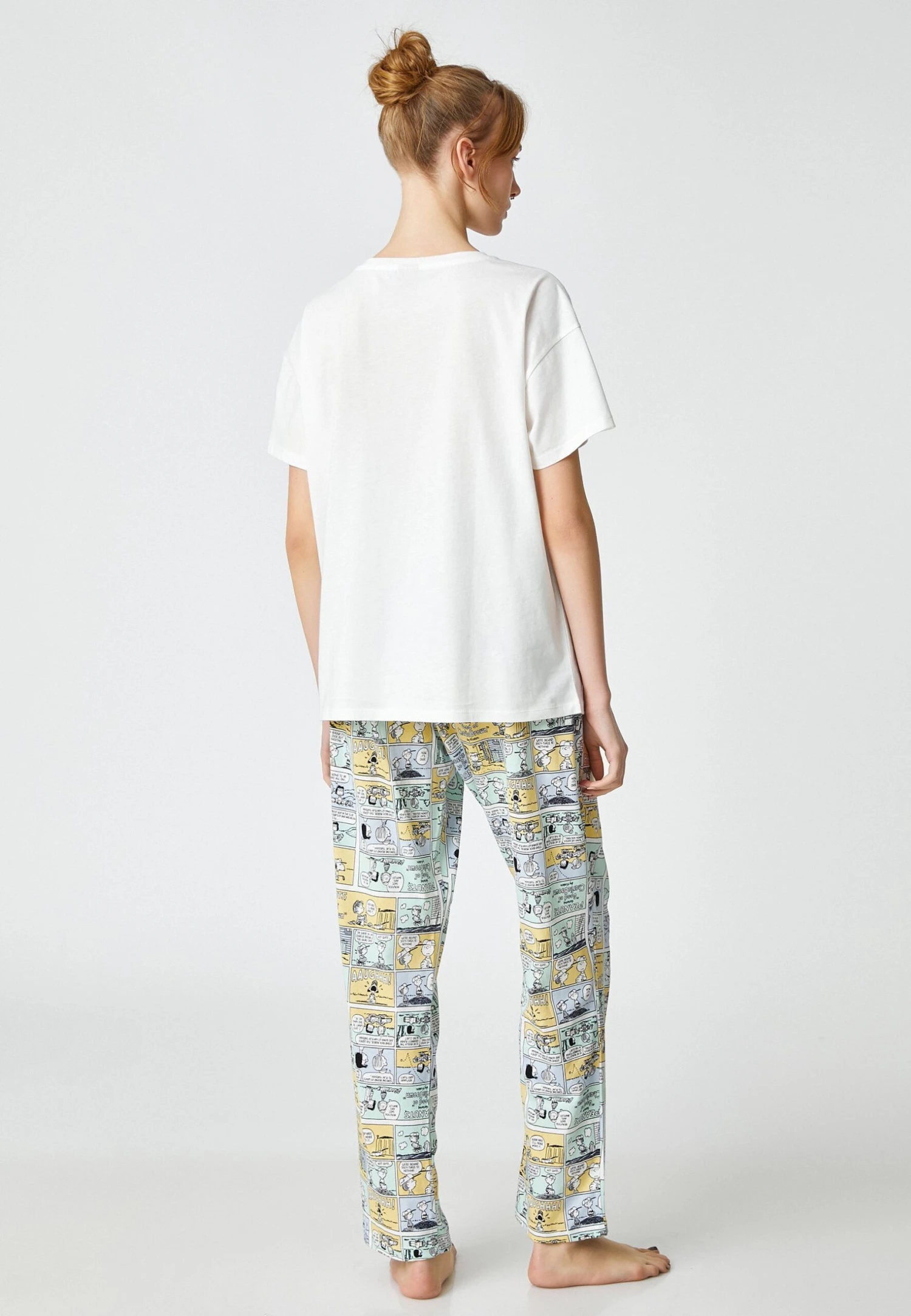 Koton Crew Neck Short Sleeve Snoopy Licensed Set - Pijama - White - Imagen 3