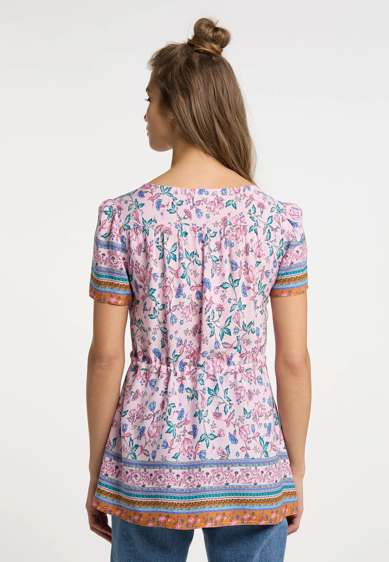 Usha Kurzarm - Blusa - Rosa Mehrfarbig - Imagen 3