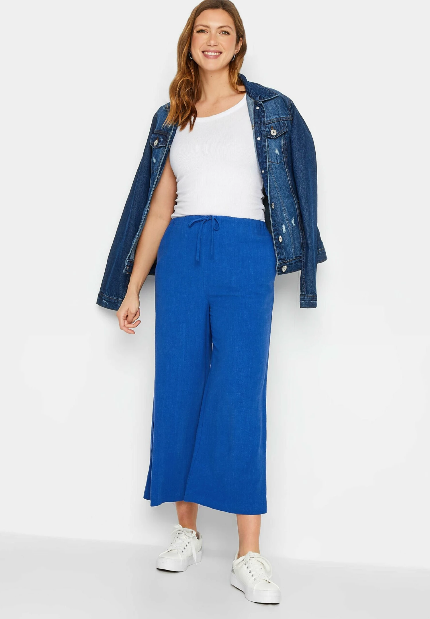 Wide Leg Cropped - Pantalones - Blue - Imagen 2