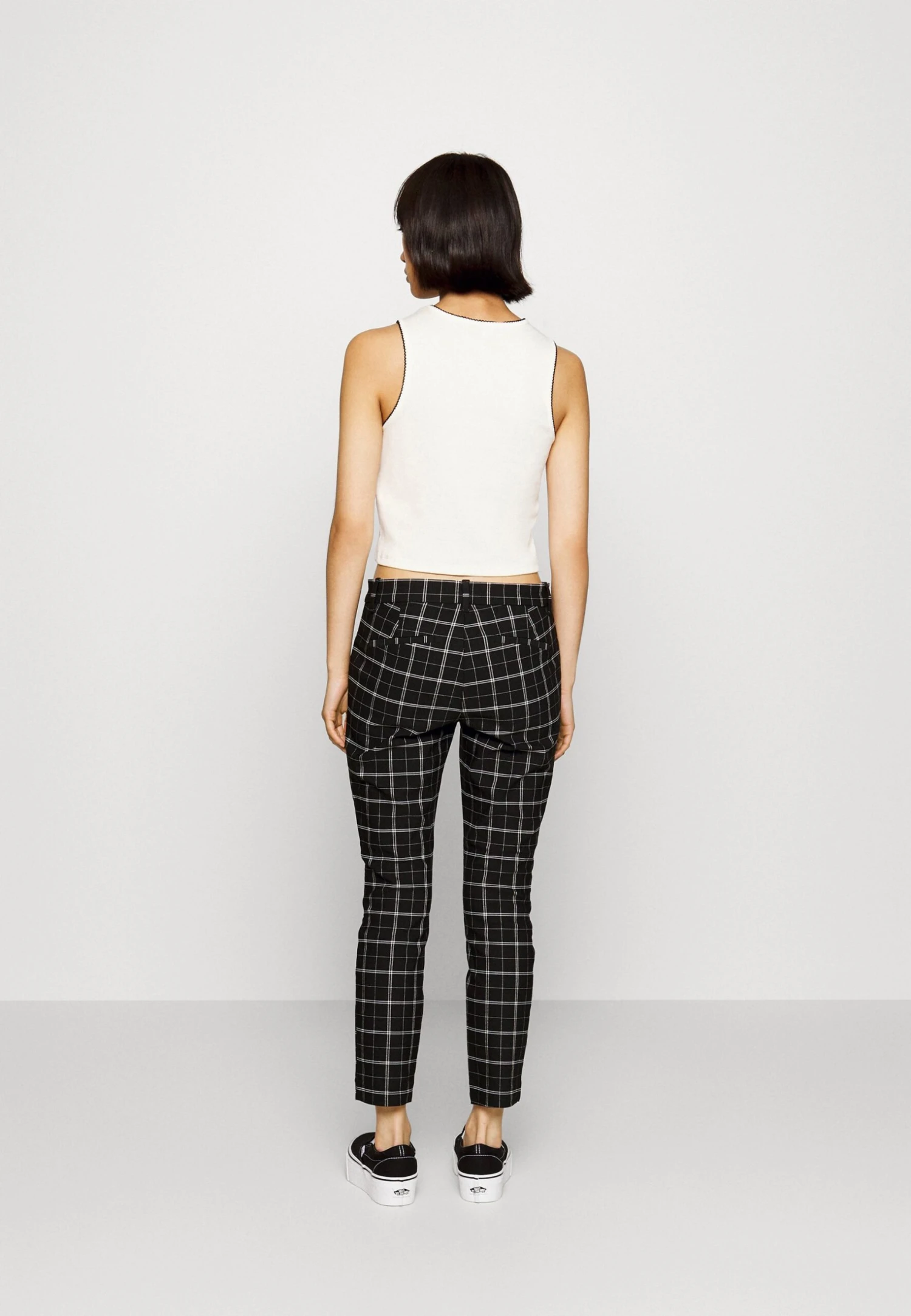 Skinny Ankle Bistretch Plaid - Pantalones - Black Plaid - Imagen 3