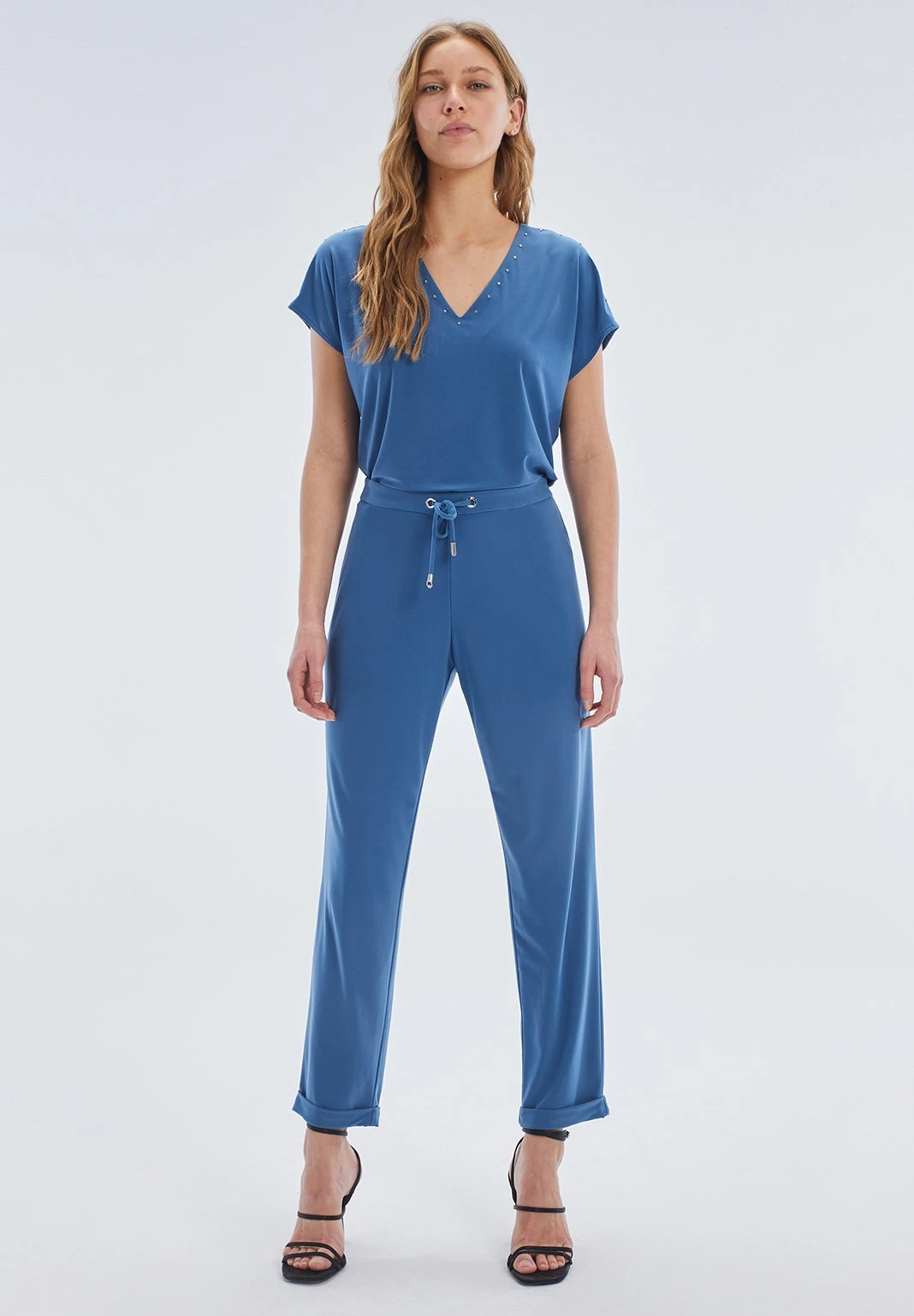 Con Vuelta En El Bajo - Pantalones Deportivos - Azul