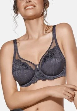 Con Aros Elegante Tejido Grabado Con - Sujetador Con Aros - Gris