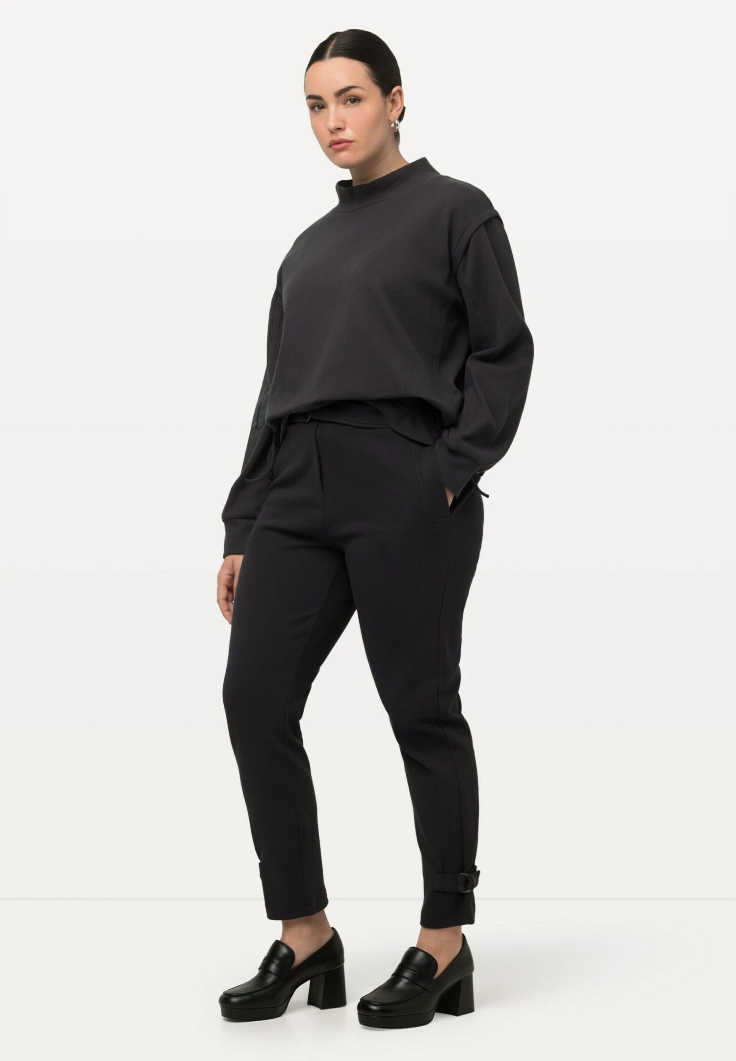 Ulla Popken Elastikbund Bindegürtel - Pantalones - Asphaltgrau - Imagen 2