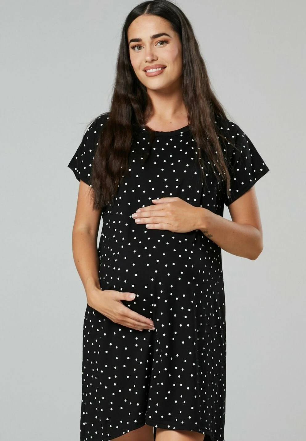 Happy Mama Camisón - Black With Dots