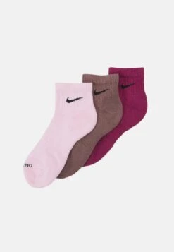 Nike Performance Everyday Plus Cush Ankle Unisex 3 Pack- Calcetines De Deporte - Pink Foam/Rosewood/Plum Eclipse