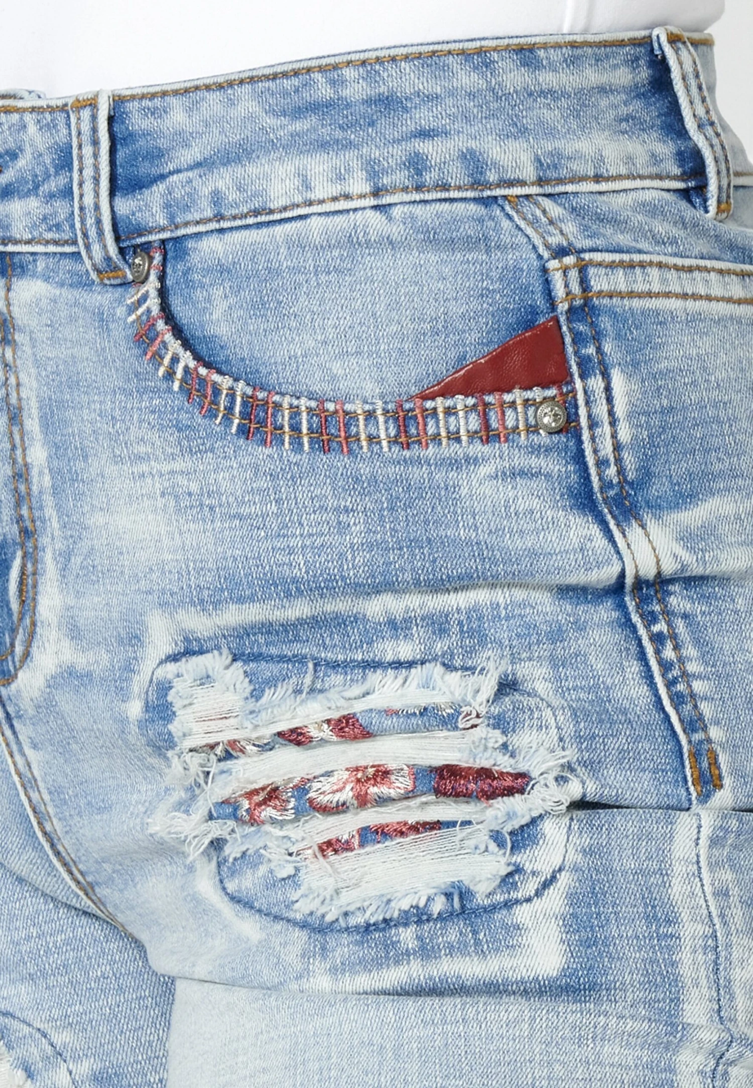 Koroshi Shorts Vaqueros - Azul Cl Light Blue - Imagen 4