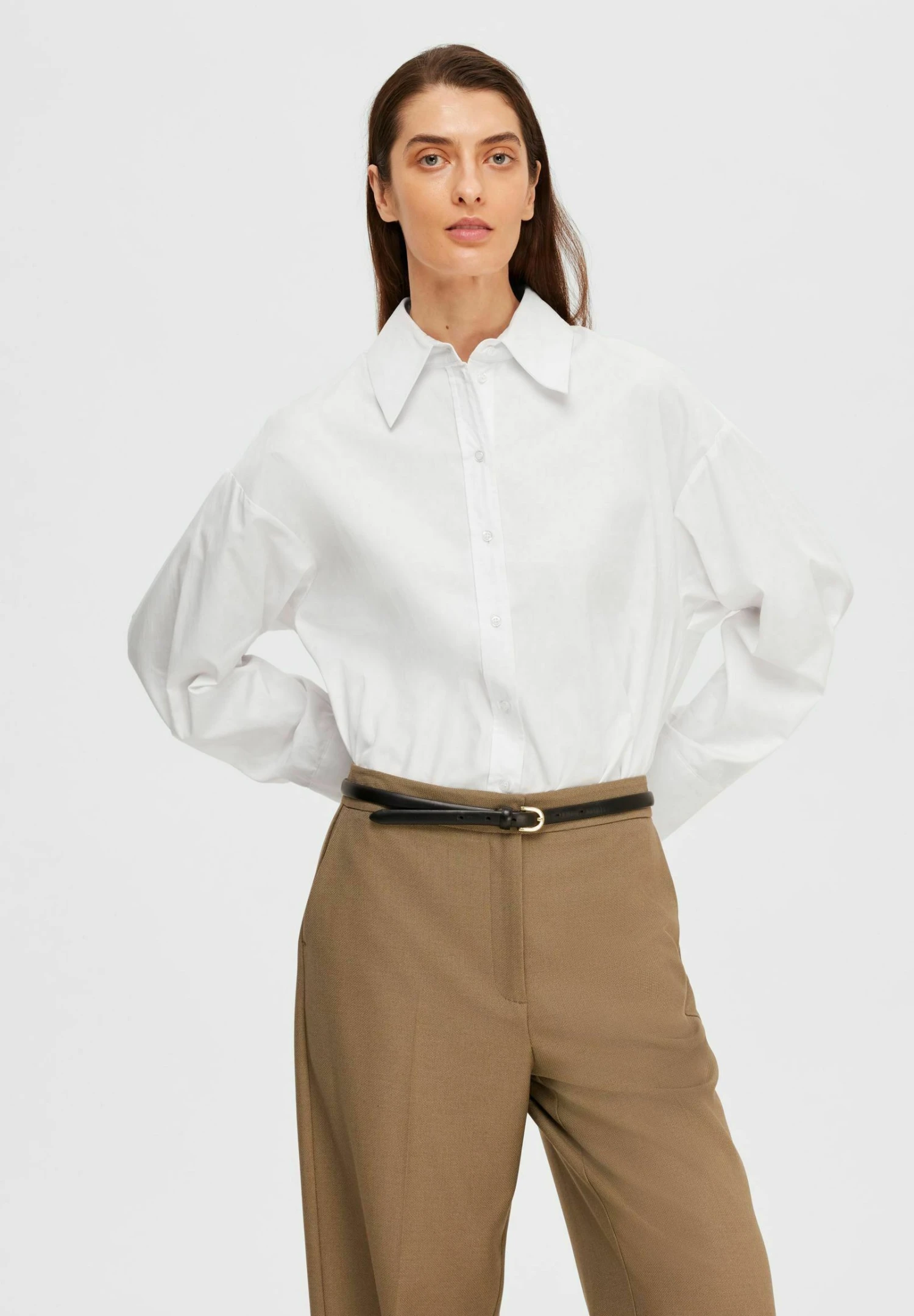 Selected Femme Oversize - Camisa - Snow White