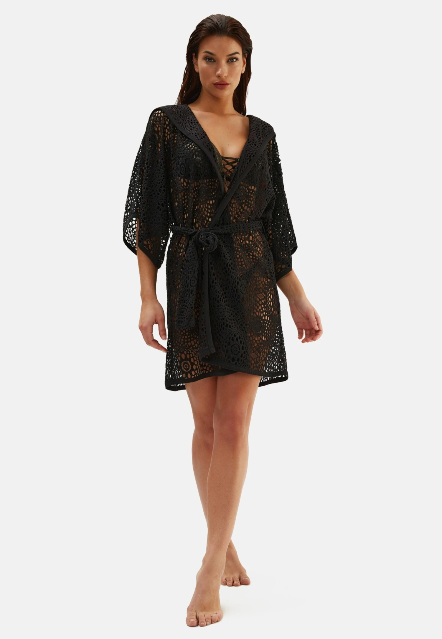 EROS Kimono- Albornoz - Black