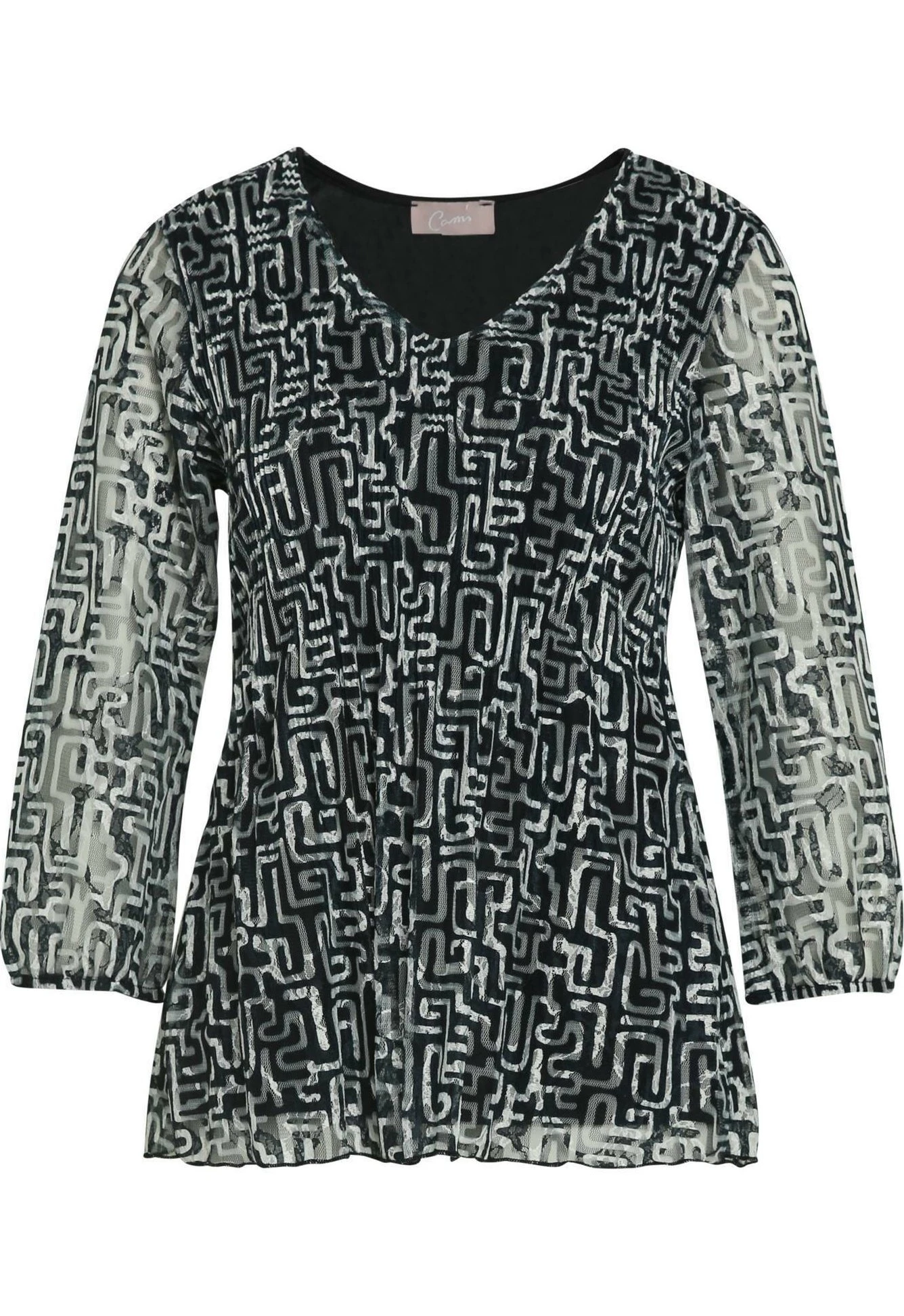 Avec Dentelle À Motif Graphique - Blusa - Navy Ecru - Imagen 10